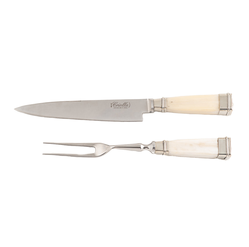 White Angus Carving set