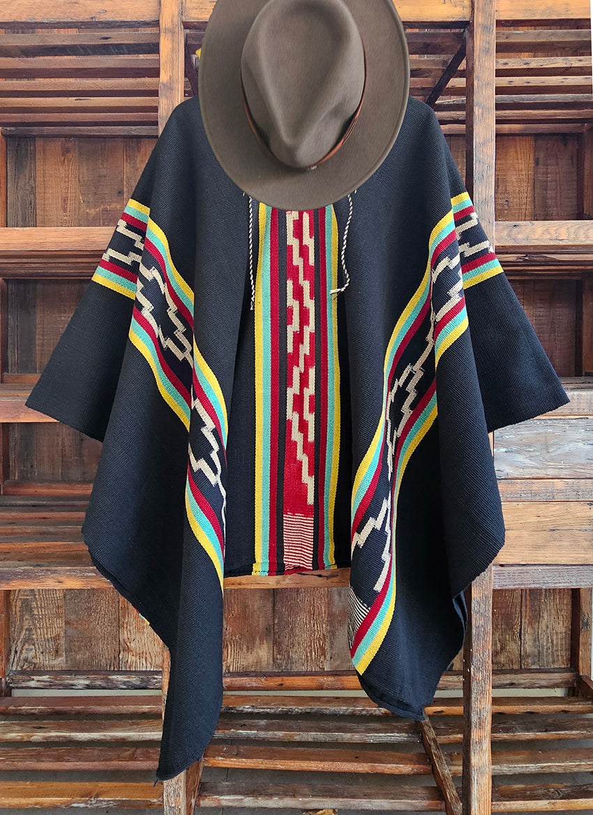Cacique Rosas Handwoven Argentine wool Poncho