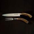 Cow Antler Argentine carving set with knife and carving fork