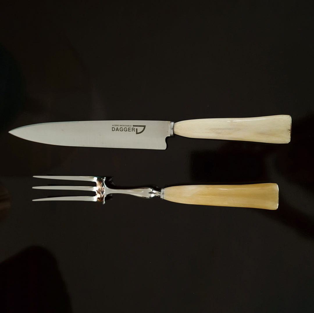 Deer Argentine carving set with knife and carving fork