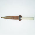 Handmade ñandú bone knife with leather sheath