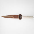 Handmade deer bone knife with leather sheath