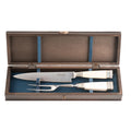White Angus Argentine carving set with knife and carving fork