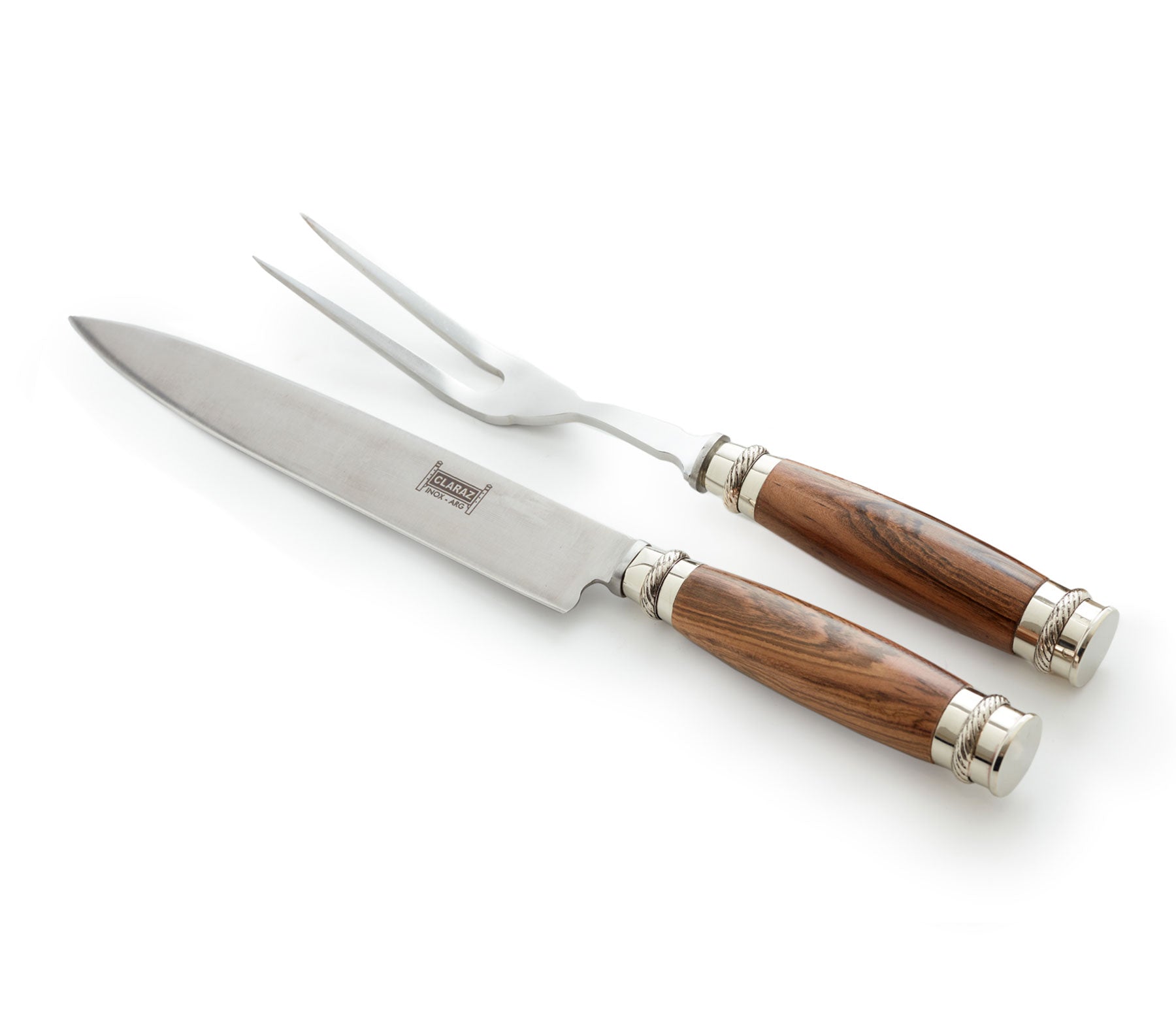 Argentine barbecue carving set with guayubira wood handles