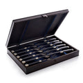 Black Patagonula 12-piece steak cutlery set in wooden case