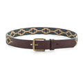 Sydney Azteca Argentine leather polo belt with geometric pattern