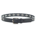 Turin Inca Argentine leather polo belt with grey geometric pattern
