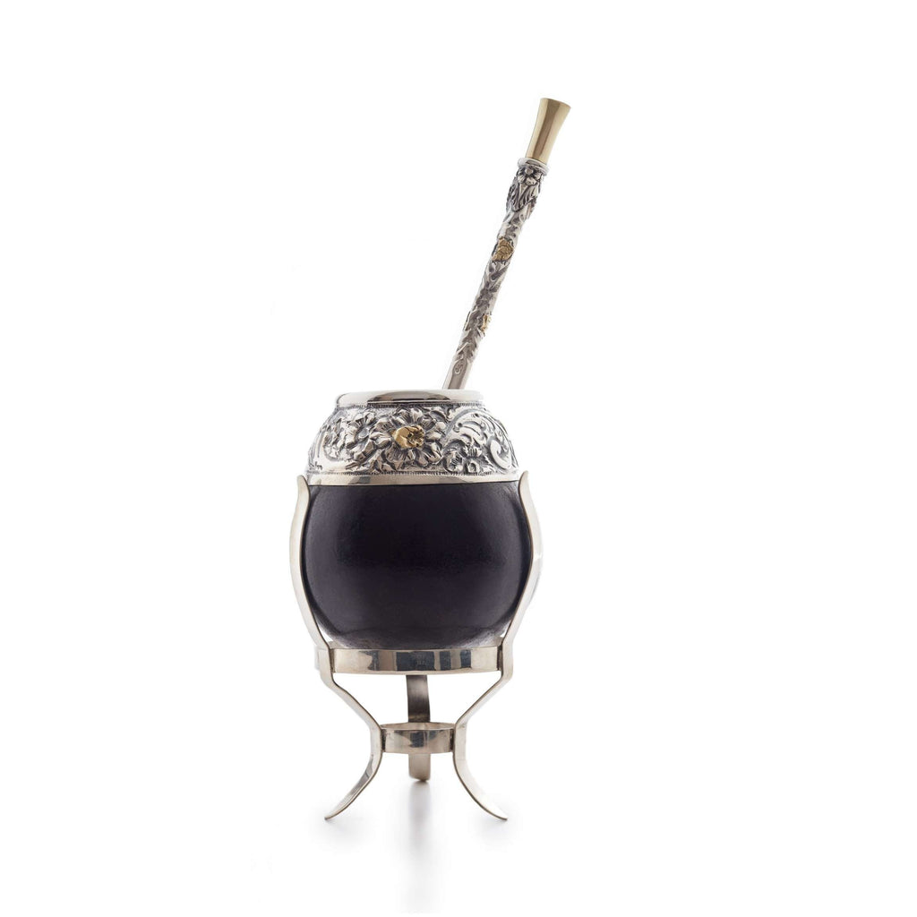 Gold and Silver Gourd Mate & Bombilla - Vakiano