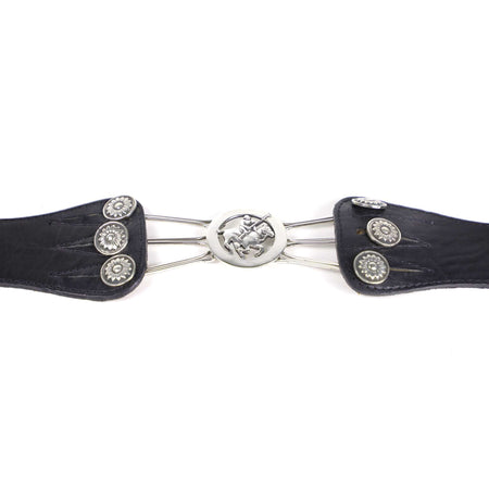 Silver plated Rastra Belt with Polo Player Motif