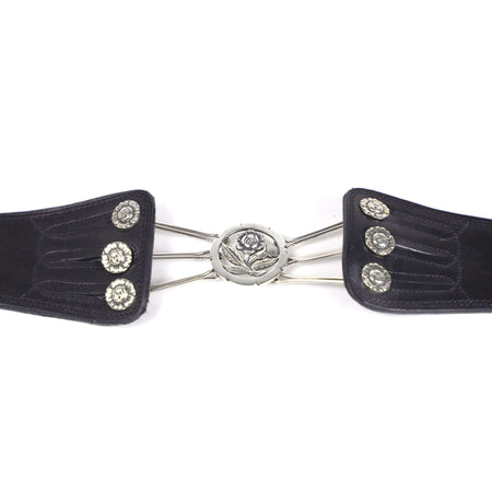 Silver Plated Rastra Belt with Floral Motif